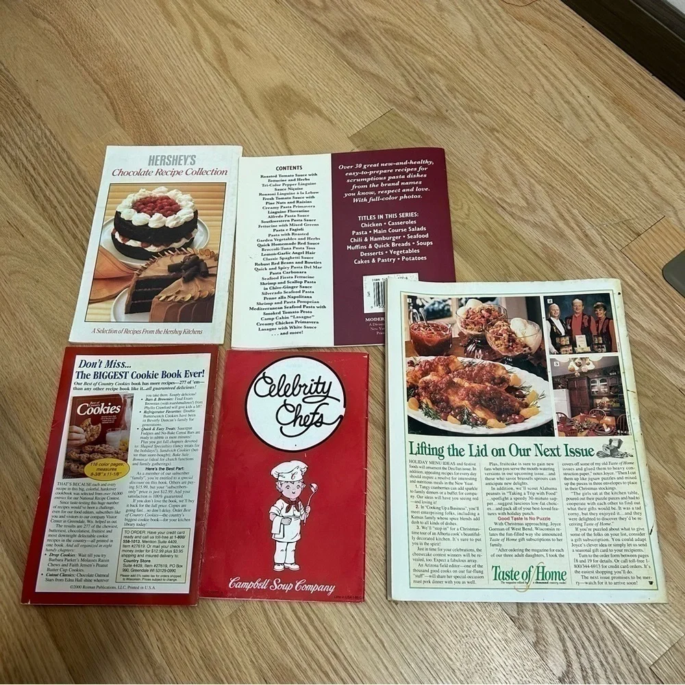 Vintage Cookbook Magazine Bundle Taste of Home Hershey’s Chocolate Pasta